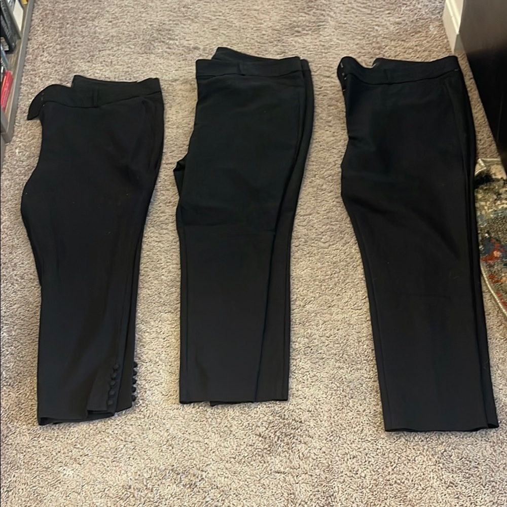 3 Pairs LOFT Women's Black Marissa Skinny Pants